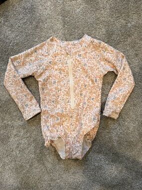 Rylee + Cru Floral Long Sleeve One Piece Swimsuit 18-24 Months UPF